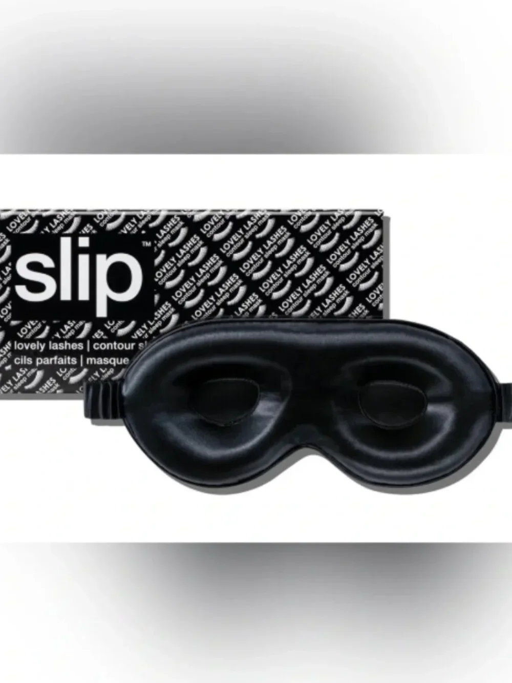 Slip Silk Black Contour Sleep Mask Eyelash Protection Spacious Comfortable NEW